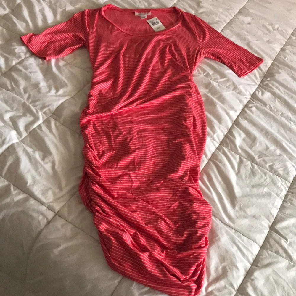 Coral Motherhood Maternity Dress